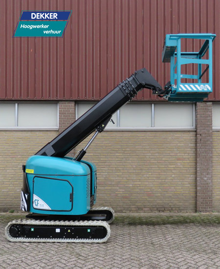 Telescoophoogwerker 12.30 m. diesel rups (Dutch Crane 50.12) Dekker Hoogwerker Verhuur